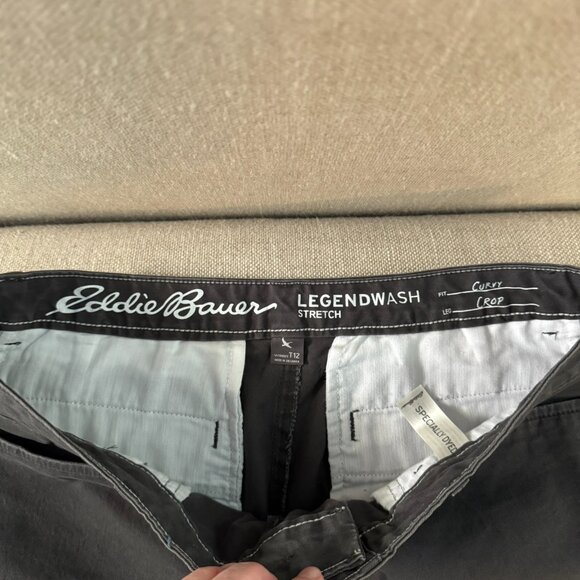 Eddie Bauer Woman's TALL Curvy Crop Pants Size Tall 12 Inseam 25" Charcoal Gray - Picture 3 of 4